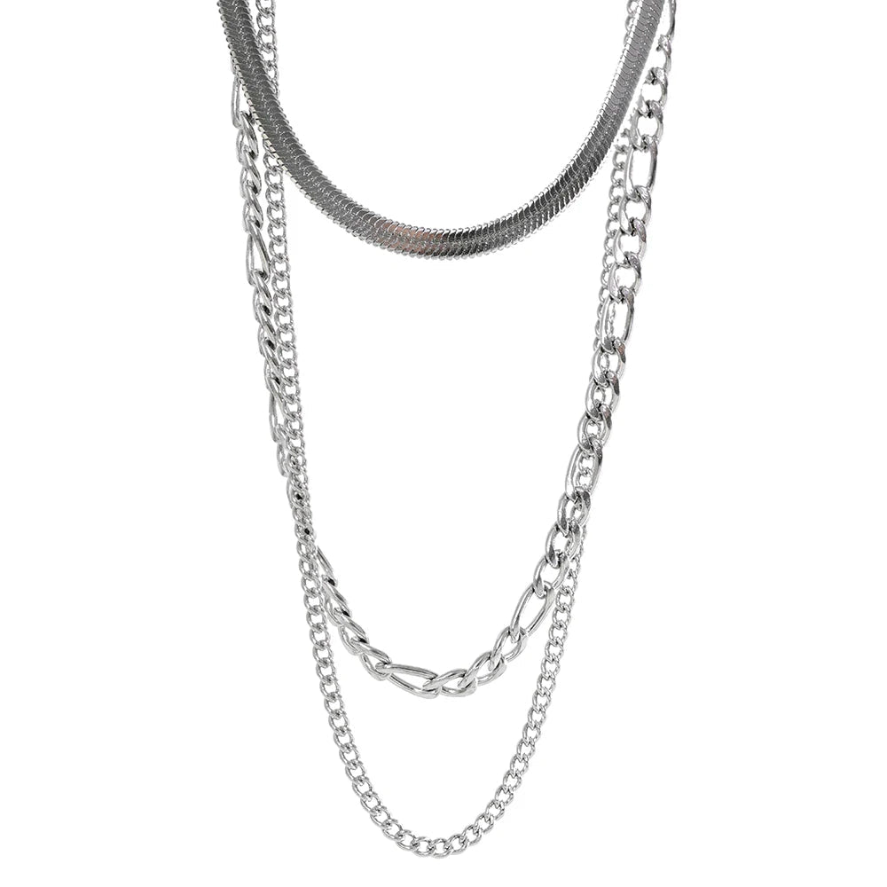 Yhpup Stainless Steel Chain Layered Necklace Separated Set for Women Statement Golden Metalic Waterproof Collar Necklace Jewelry - Tara's Tiny Treasures
